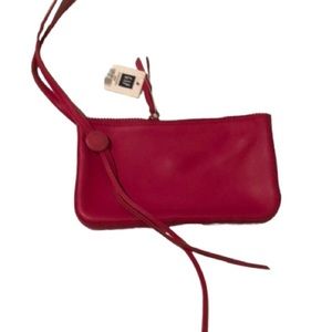GAP Barbie pink Genuine Leather Handbag convertible strap inside Pocket